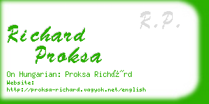 richard proksa business card